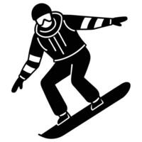 Snowboarder Silhouette on White Background vector
