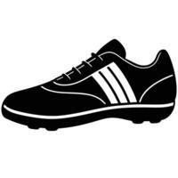 Cricket Shoes Silhouette on White Background vector