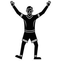Victory Celebration Silhouette on White Background vector