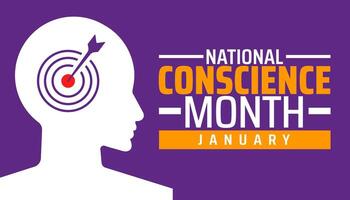 National Conscience Month background banner or poster design vector