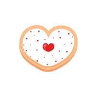 Heart shaped cookies with WHITE icing and sprinkles vector