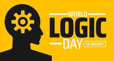 World logic day background banner or poster design template. observed every year in January. Holiday concept. Use to any Template, card, poster, placard, template. vector