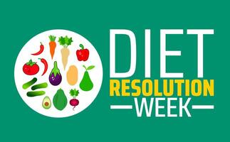 Diet Resolution Week background banner or poster design vector