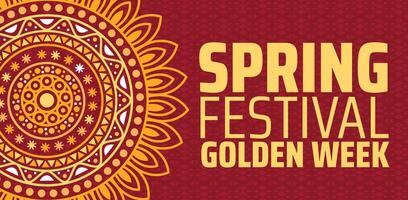 Spring Festival Golden Week background banner or poster design template. observed every year in January. Holiday concept. Use to any Template, card, poster, placard, template. vector