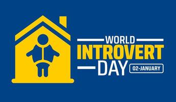 World introvert day background banner or poster design vector