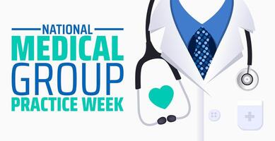 National Medical Group Practice Week background banner or poster design template. observed every year in January. Holiday concept. Use to any Template, card, poster, placard, template. vector