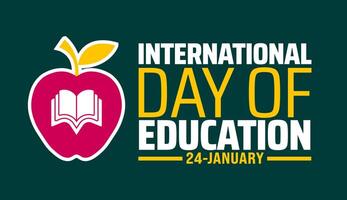 International Day of Education background banner or poster design template. observed every year in January. Holiday concept. Use to any Template, card, poster, placard, template. vector