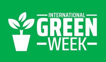 International Green Week background banner or poster design template. observed every year in January. Holiday concept. Use to any Template, card, poster, placard, template. vector