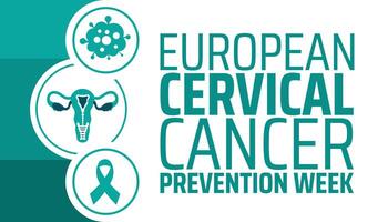 European Cervical Cancer Prevention Week background banner or poster design template. observed every year in January. Holiday concept. Use to any Template, card, poster, placard, template. vector