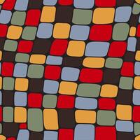 Seamless pattern with round squares strip, colorful round block checkerboard repeat pattern. vector