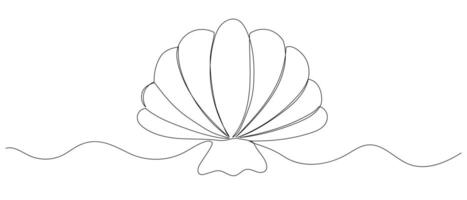 Coral one continuous line illustration. Hand drawn doodle sketch isolated on white background vector