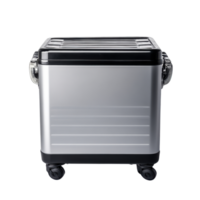 Durable Rolling Metal Storage Box, Industrial Portable Utility Case with Wheels for Equipment on Transparent Background png