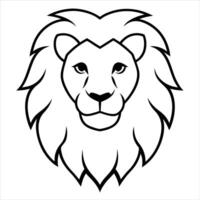 Lion head outline vector