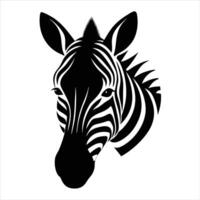 Zebra head silhouette on white background vector