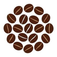 Coffee beans in a circle on a white background vector