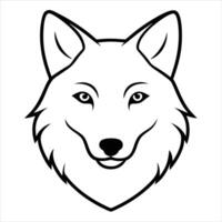 A wolf head outline on a white background vector