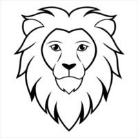 Lion head outline vector