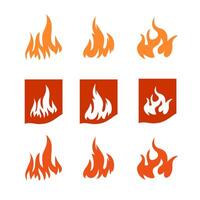 Fire flame icon logo background abstract design illustration isolated vector