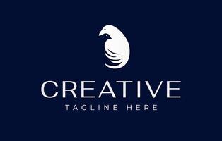 Birds Hugging Negative Space Logo Design Template vector