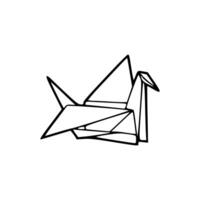 origami bird drawing coloring page vector