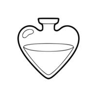 A heart shaped bottle with a liquid inside vector