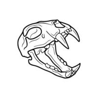 A drawing of a skull with its mouth open vector