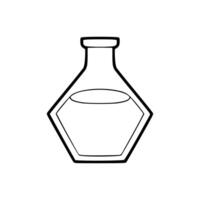 A black and white drawing of a flask vector