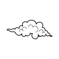 A cloud is drawn in black and white on a white background vector