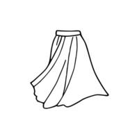 A skirt is drawn in black and white vector