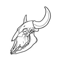 A bull skull with horns on it coloring page vector
