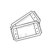 Two tickets are shown in a line drawing vector