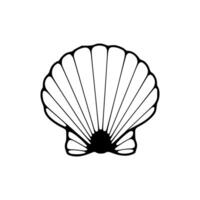 A black and white illustration of a shell vector
