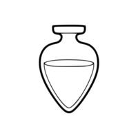 A black and white drawing of a vase with water vector