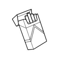 A cigarette pack in a box with a line drawing vector