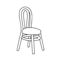 A chair outline drawing on a white background vector