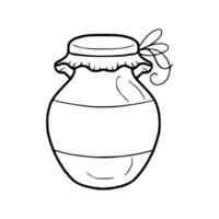 A jar of honey coloring page vector