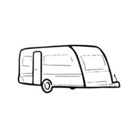A drawing of a caravan on a white background vector