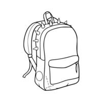 A drawing of a backpack with spikes on it vector