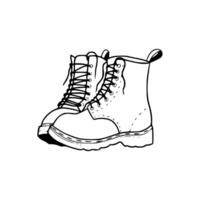 A drawing of a pair of boots vector