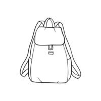 A drawing of a backpack on a white background vector
