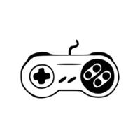 A black and white drawing of a game controller vector
