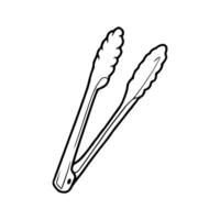 A drawing of two forks with a leaf on them vector