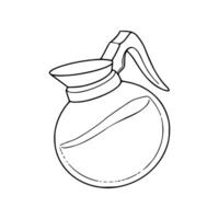 A black and white drawing of a jug with a handle vector