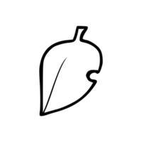 A black and white drawing of a leaf vector