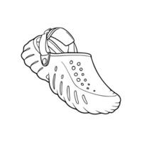 A shoe with a black and white outline vector