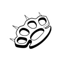 A black and white drawing of a claw with spikes vector