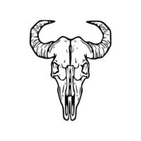 A bull skull with horns on it vector