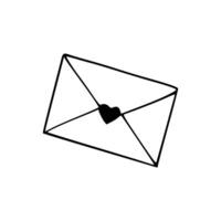 An envelope with a heart inside on a white background vector
