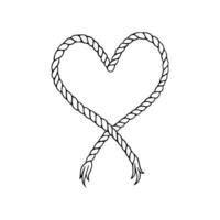 A drawing of a heart shaped rope vector