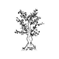A tree with leaves and branches on it vector